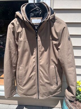 Calvin Klein Men’s Taupe Hooded Performance Jacket